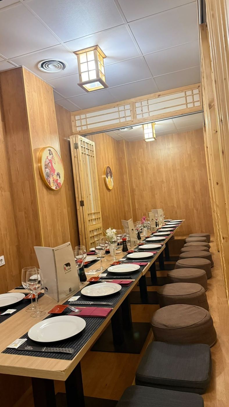 Tatami preparado para un grupo