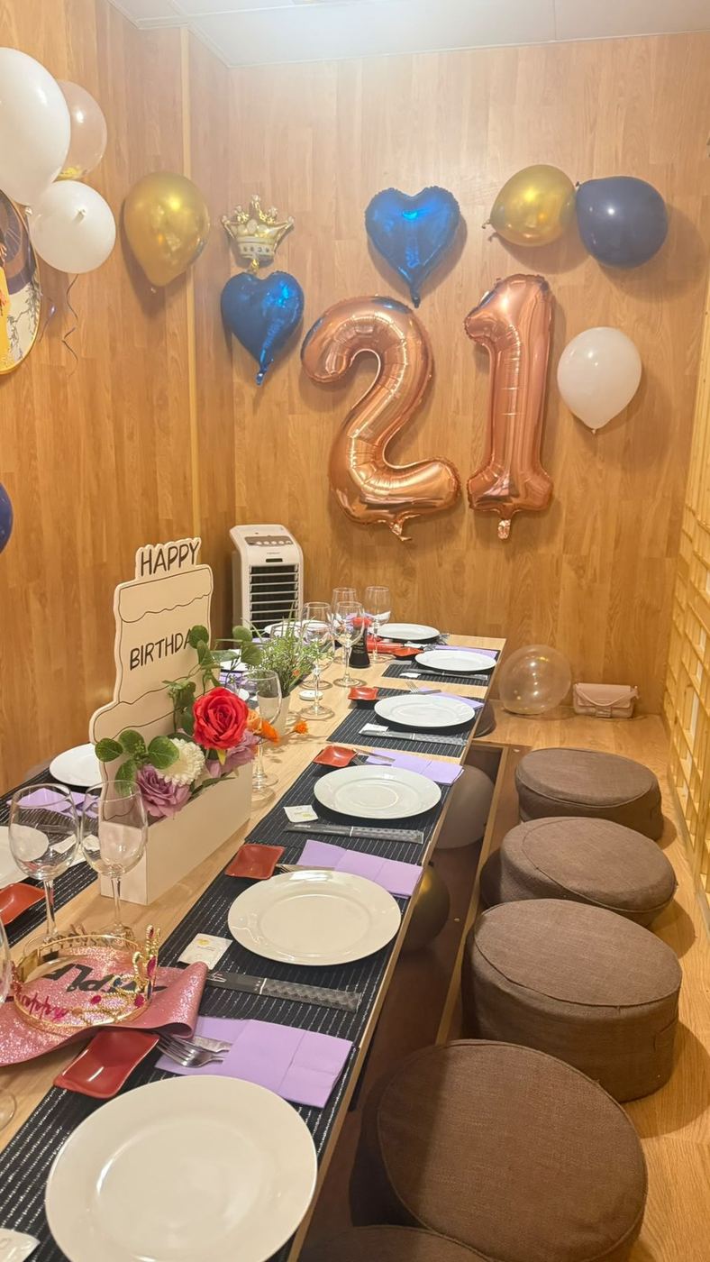 Tatami decorado para un cumpleaños